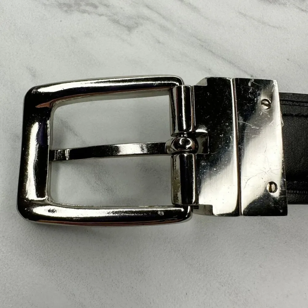 Chaps Black and Brown Faux Leather Reversible Belt Size Small S Kids Youth